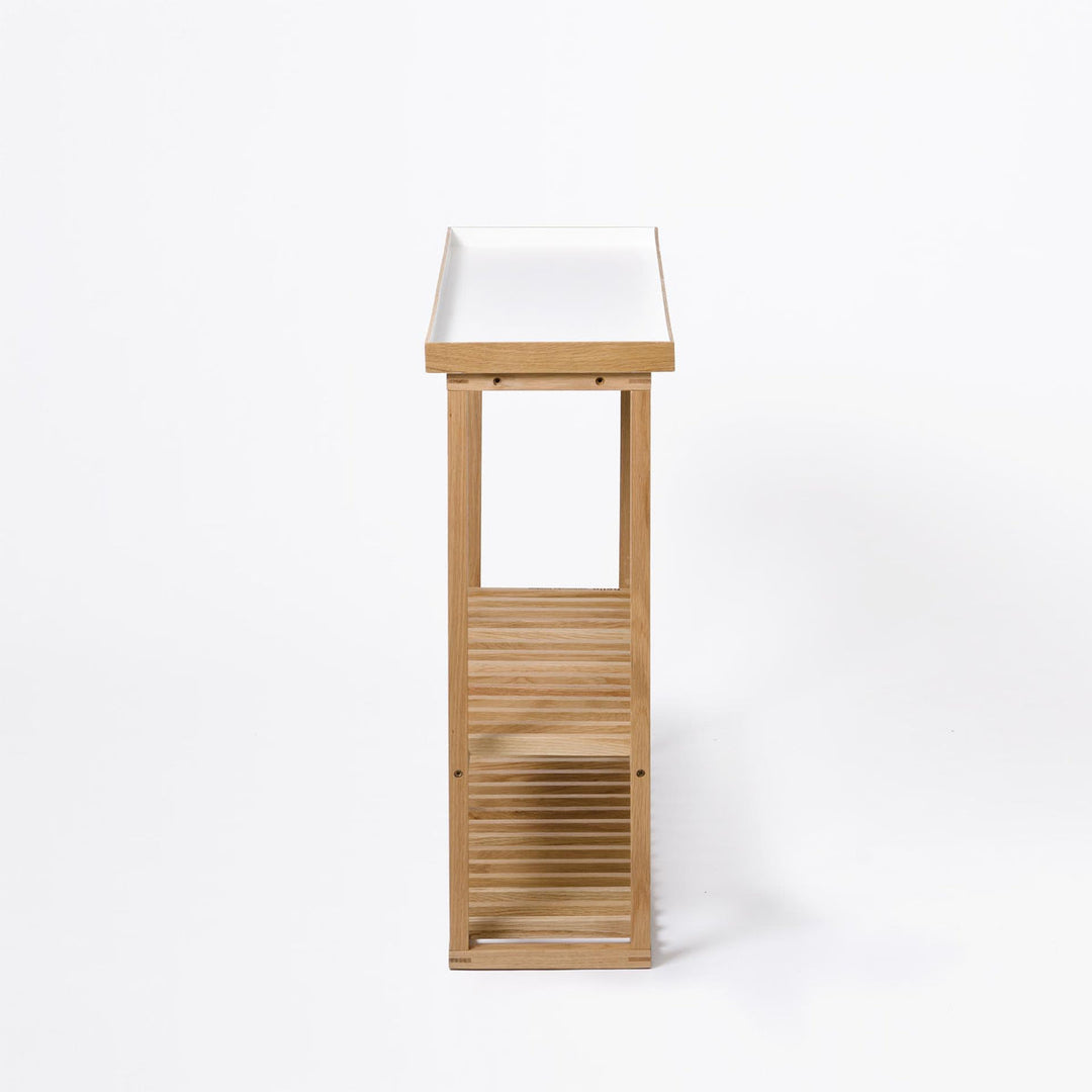 WIREWORKS 30080 Oak/White Hello Console Table and shoe Rack