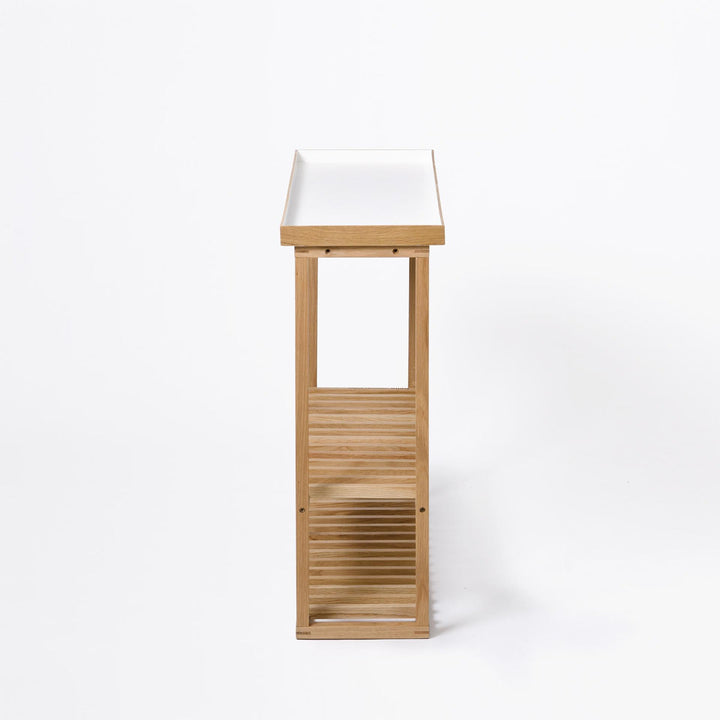 WIREWORKS 30080 Oak/White Hello Console Table and shoe Rack