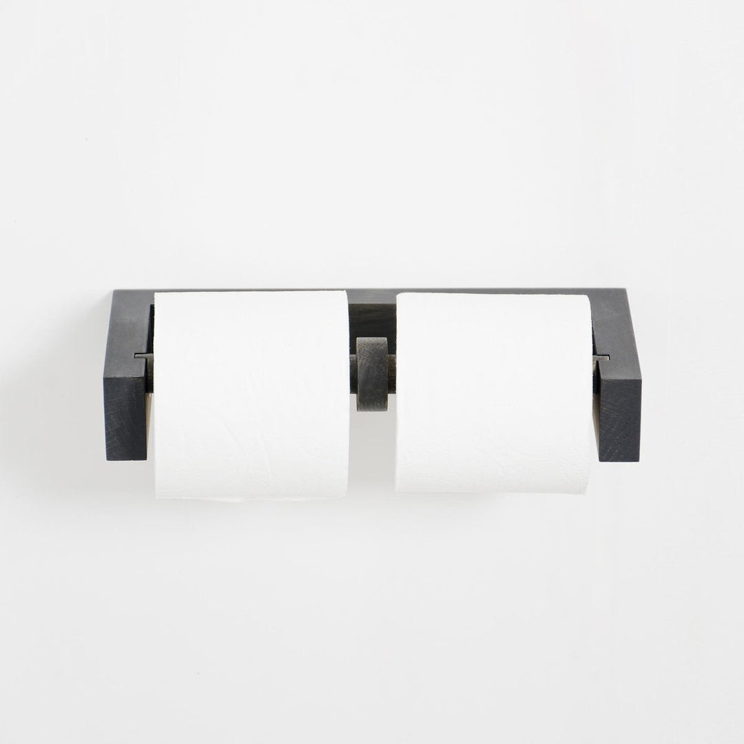 WIREWORKS 66018 Dark Oak Double Toilet Roll Holder