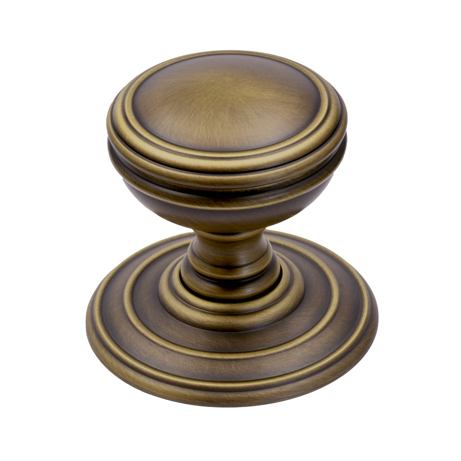 Fulton and Bray Mortice Knob on Round Rose Antique Brass - itfitz