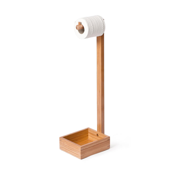WIREWORKS 70016 Bamboo Free Standing Toilet Roll Holder