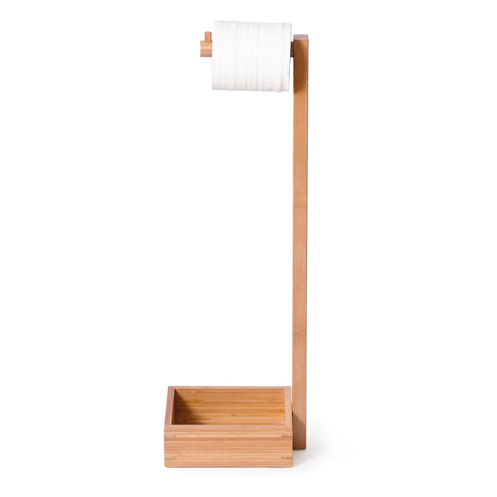 WIREWORKS 70016 Bamboo Free Standing Toilet Roll Holder