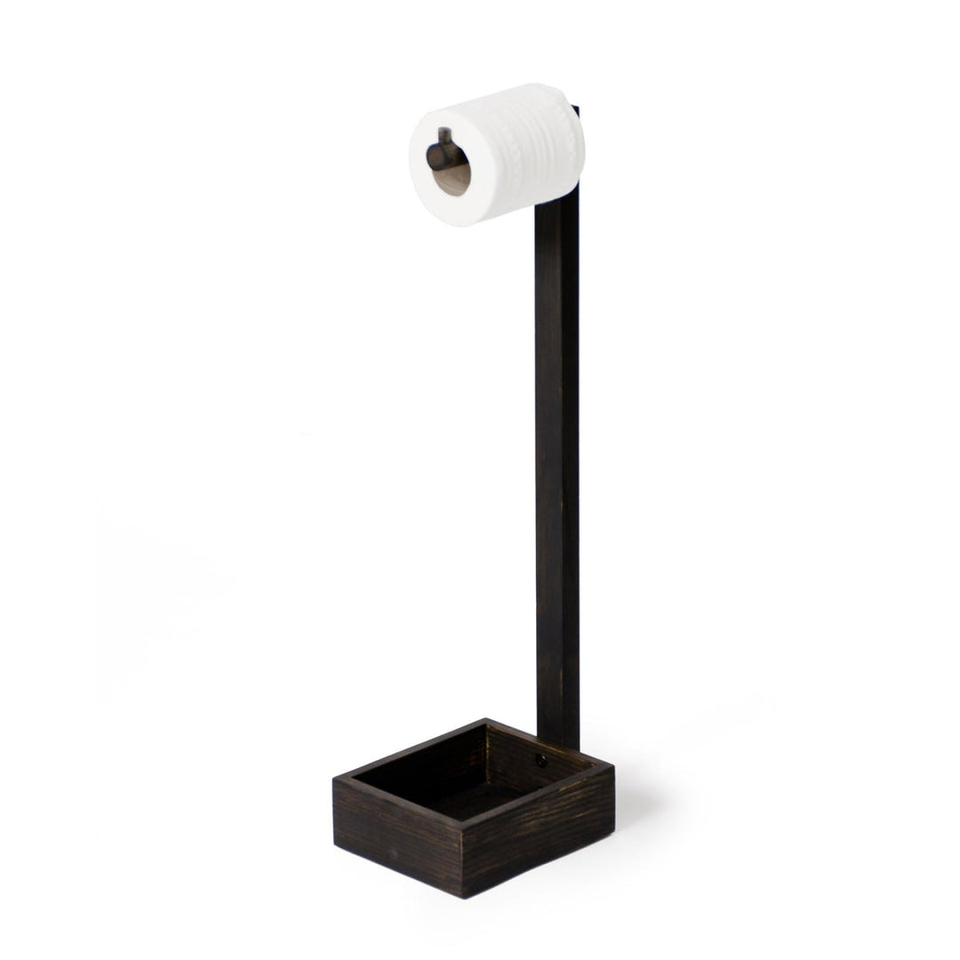 WIREWORKS 63006 Mezza Dark Oak Free Standing Toilet Roll Holder
