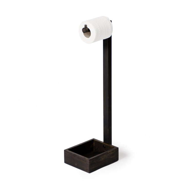 WIREWORKS 63006 Mezza Dark Oak Free Standing Toilet Roll Holder