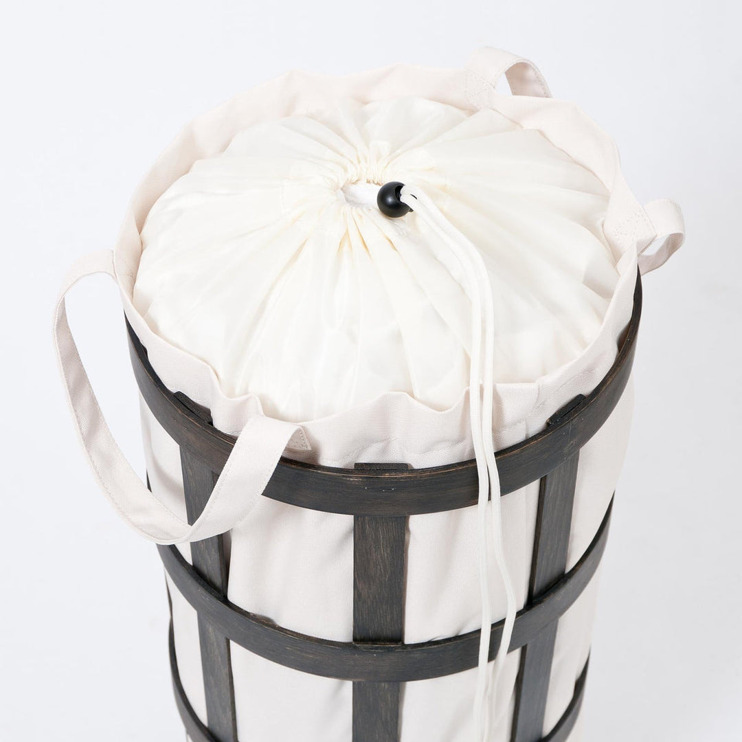 WIREWORKS 63224 Dark Oak/White Laundry Basket Cage