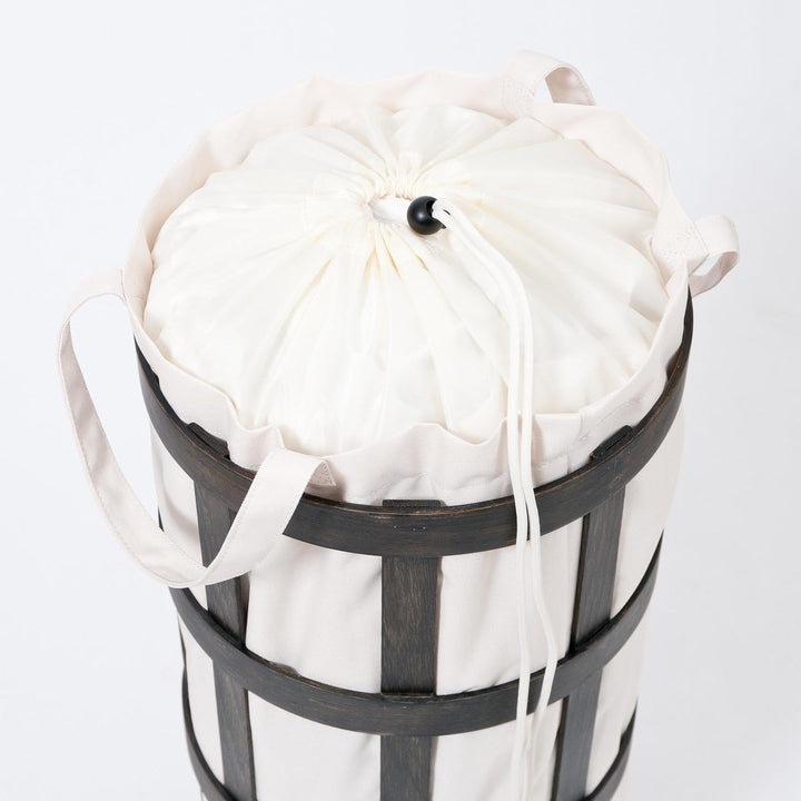 WIREWORKS 63224 Dark Oak/White Laundry Basket Cage
