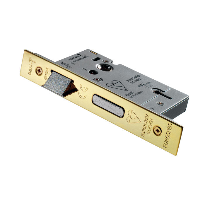Carlisle Brass LSB BS 3621 5 Lever 2½" Sashlock - 44/66mm PVD Brass - itfitz