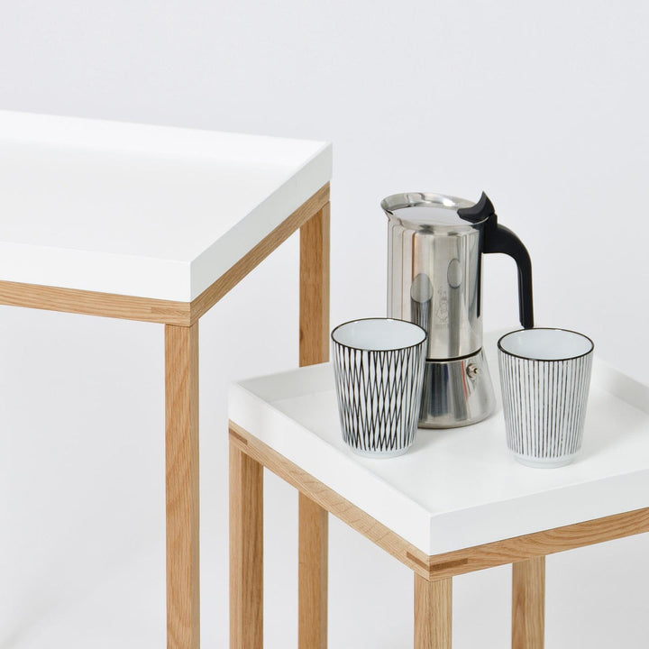 WIREWORKS 30091 Oak and White Nest of Tables