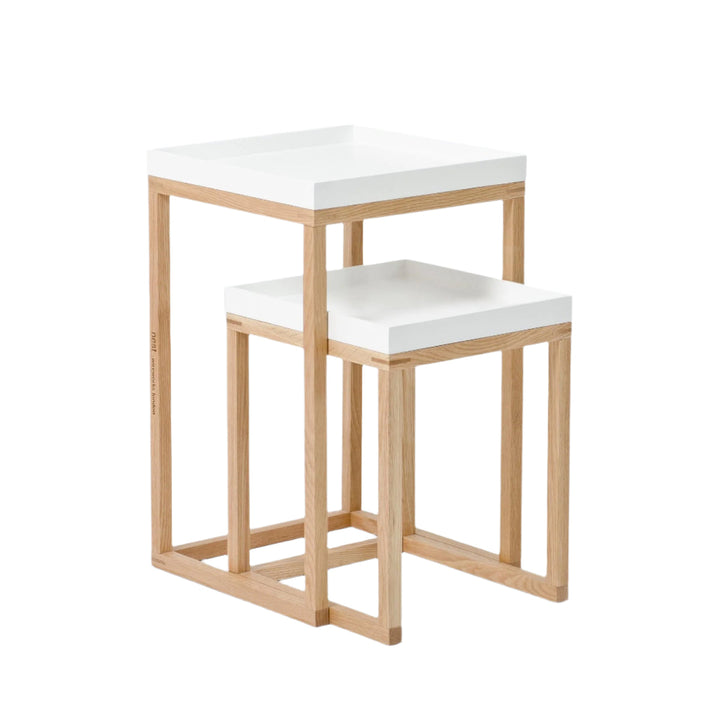 WIREWORKS 30091 Oak and White Nest of Tables