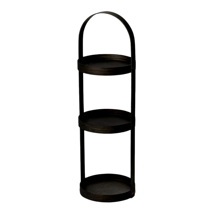 WIREWORKS 63218 Dark Oak Round Three Tier Caddy