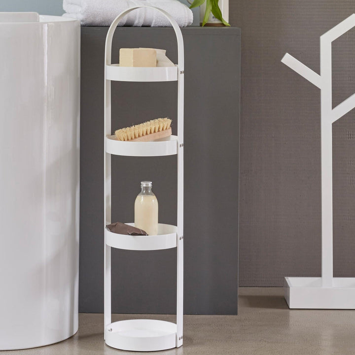 WIREWORKS 80020 White Beech Wood Round Four Tier Caddy - itfitz