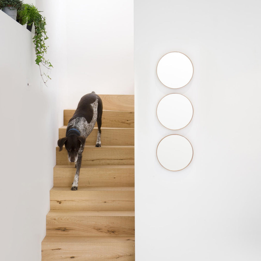 WIREWORKS 30030 Oak Glance Round Wall Mirror