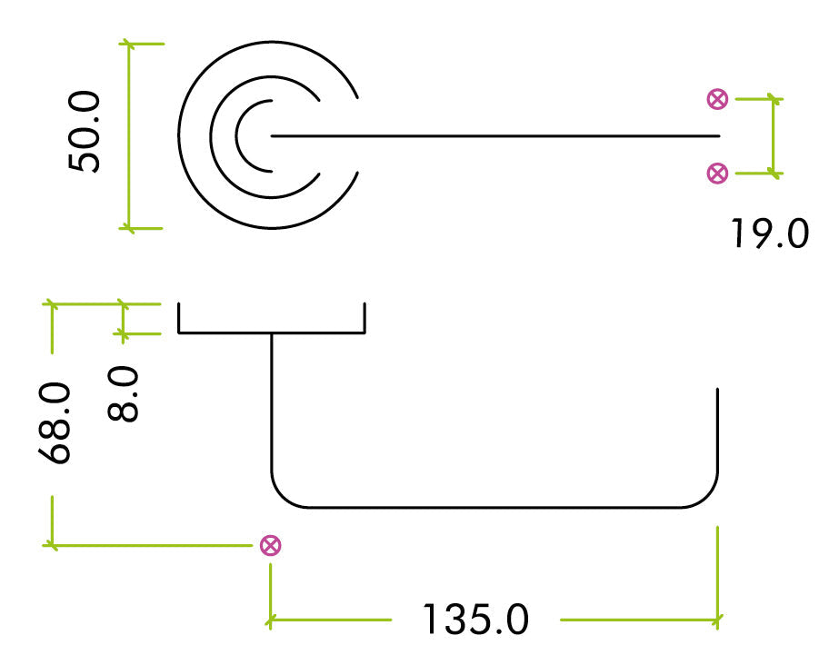 Zoo Hardware Rosso Tecnica RT030 Maggiore Lever Handle Set
