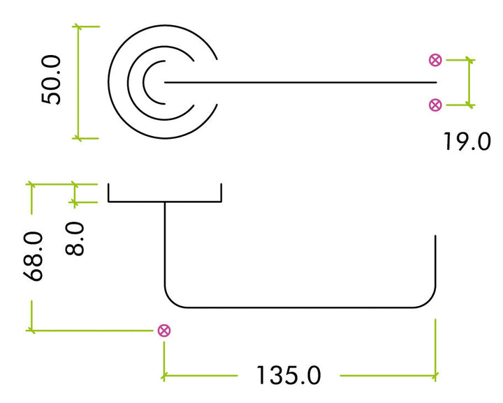 Zoo Hardware Rosso Tecnica RT030 Maggiore Lever Handle Set
