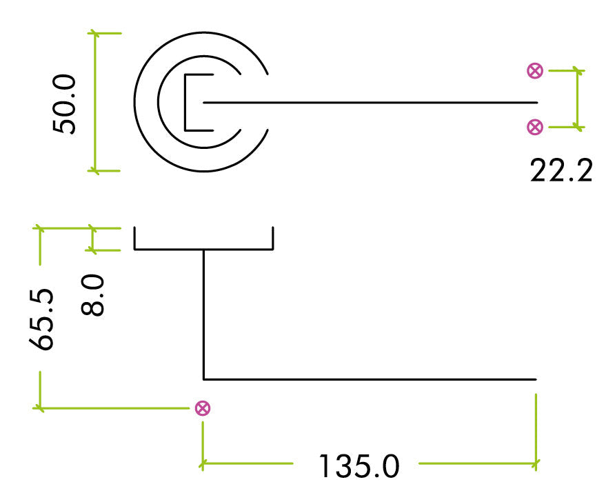 Zoo Hardware Rosso Tecnica RT050 Garda Lever Handle Set