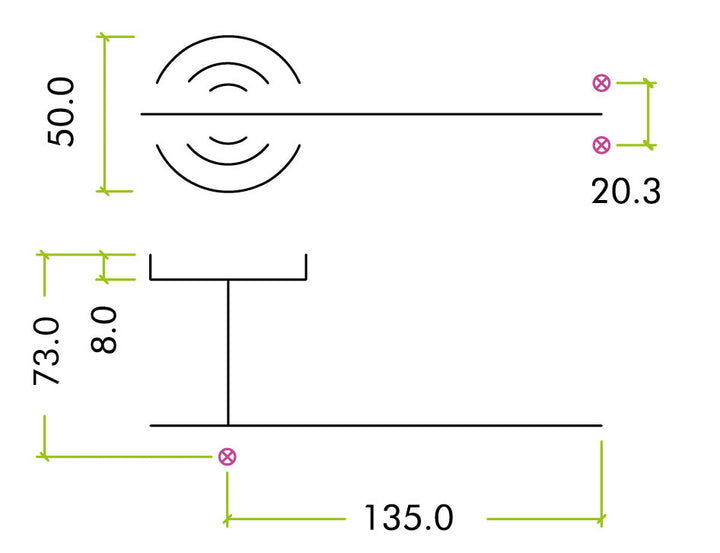 Zoo Hardware Rosso Tecnica RT060 Orta Lever Handle Set