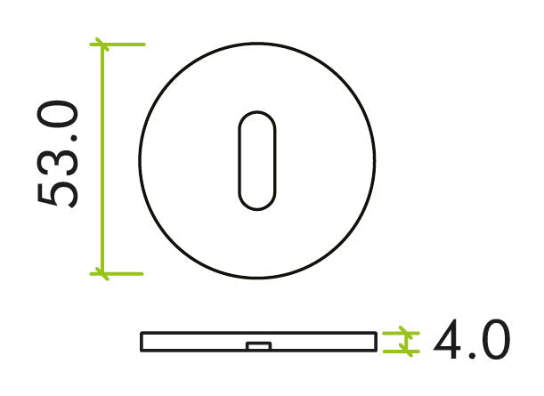 Zoo Hardware Rosso Tecnica RT002 Slim Lever Key Escutcheon