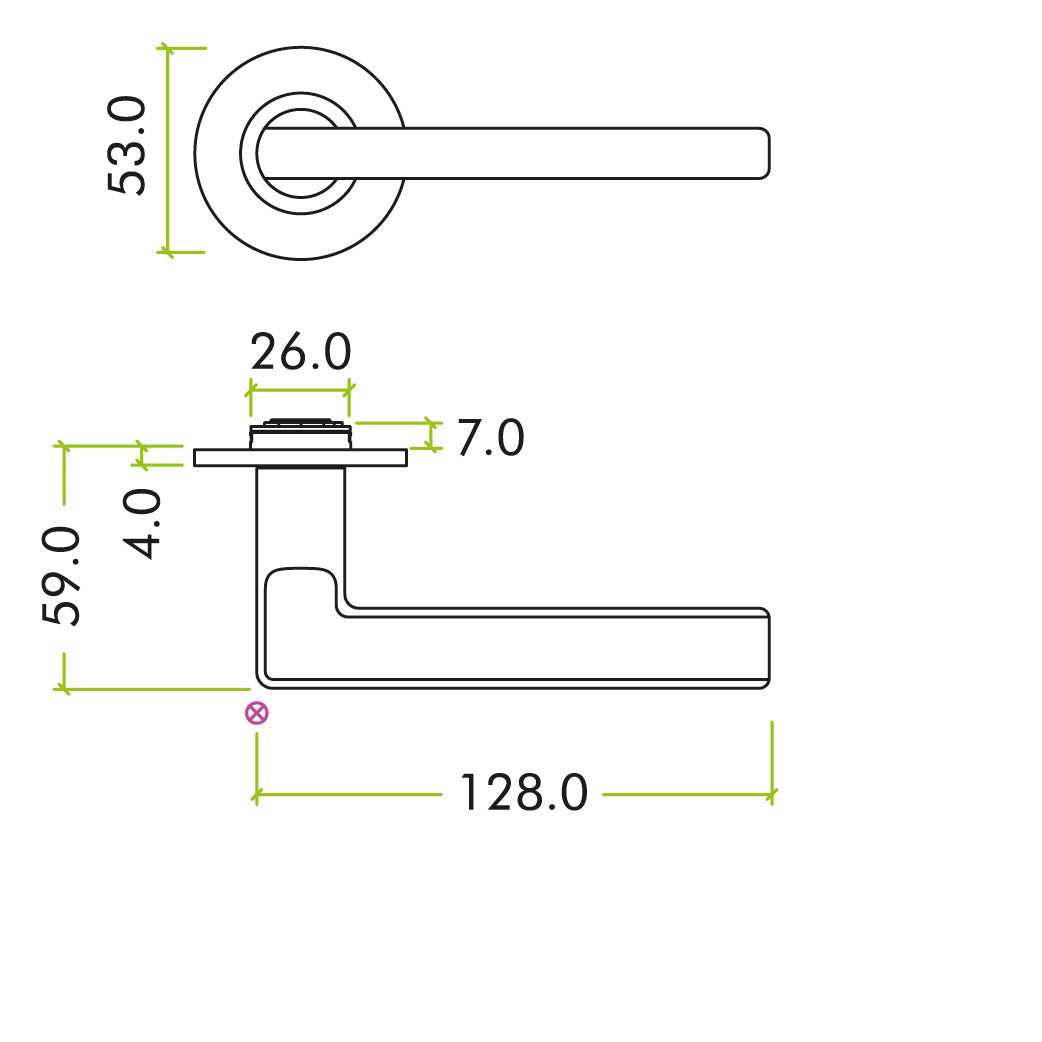 Zoo Hardware Rosso Tecnica RT040 Varese Slim Lever Handle Set