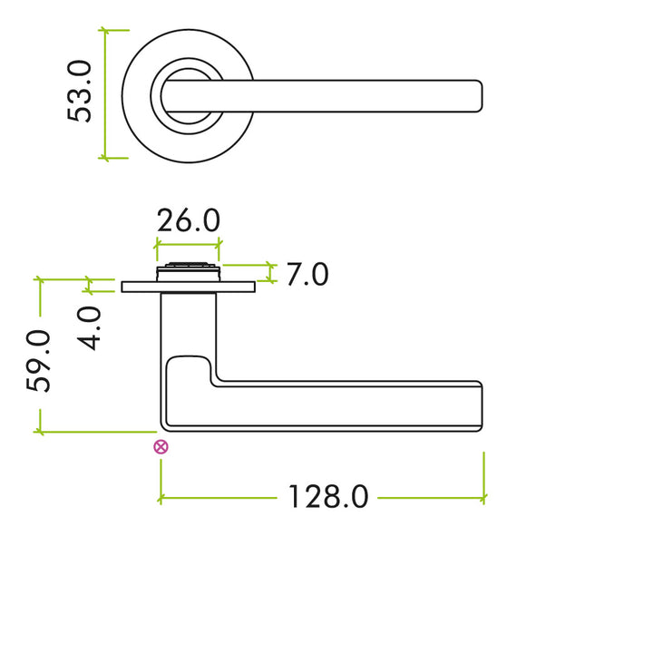 Zoo Hardware Rosso Tecnica RT040 Varese Slim Lever Handle Set