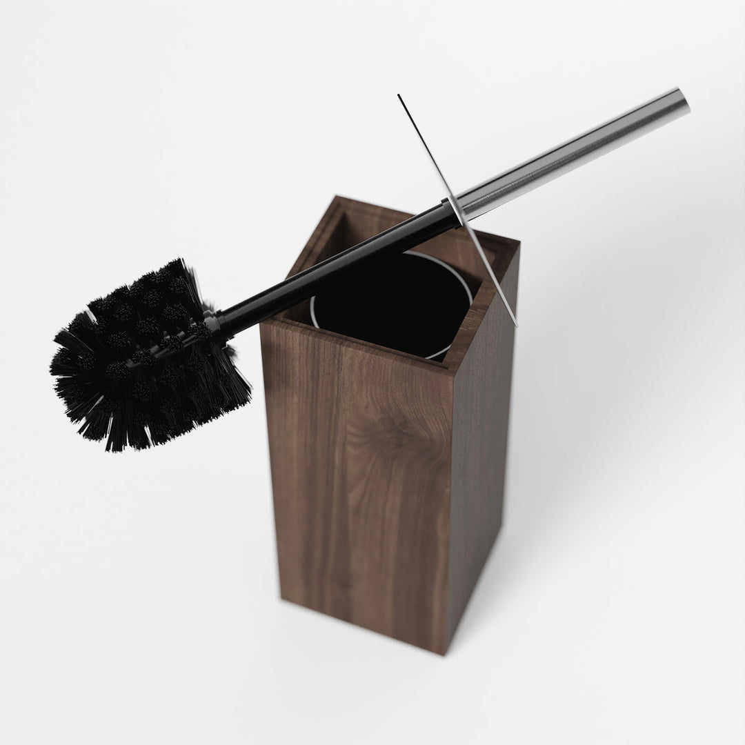 WIREWORKS 63126 'Mezza' Walnut Oak Toilet Brush Holder