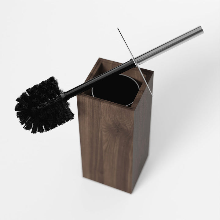 WIREWORKS 63126 'Mezza' Walnut Oak Toilet Brush Holder
