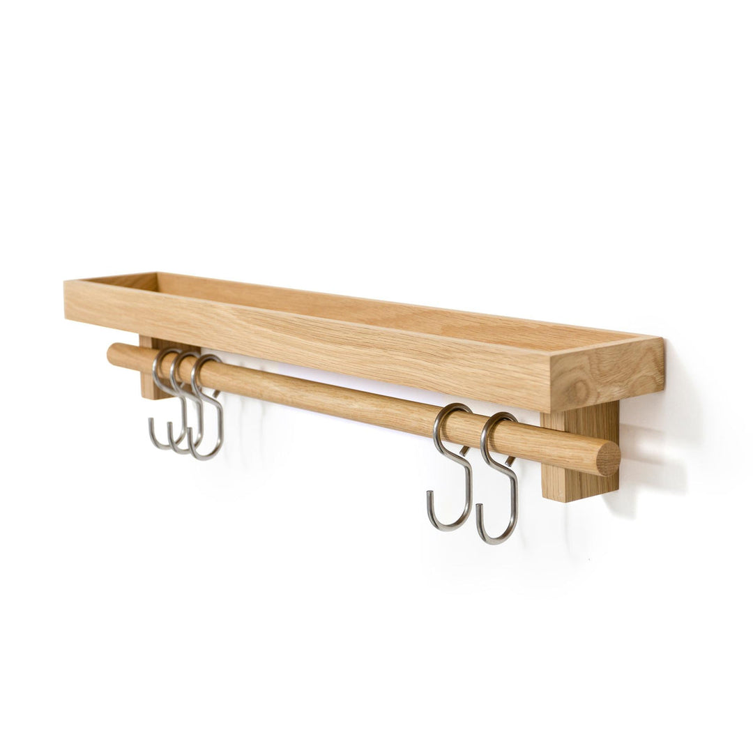 WIREWORKS 10106 Oak Utensils Rail Shelf