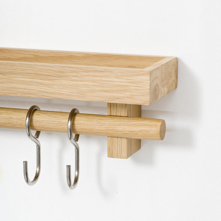 WIREWORKS 10106 Oak Utensils Rail Shelf