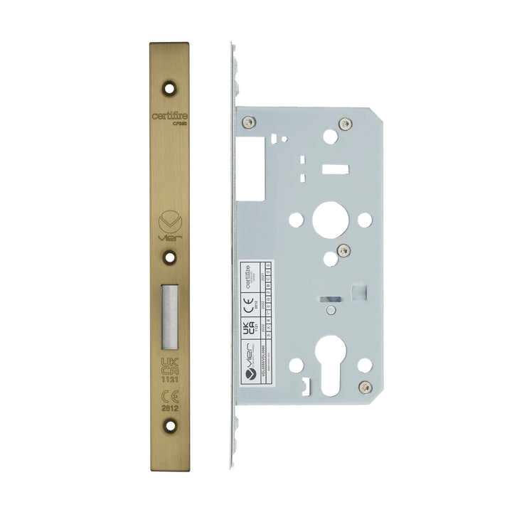 Zoo Hardware European DIN Square Cylinder Deadlock - 2 Piece - 55mm