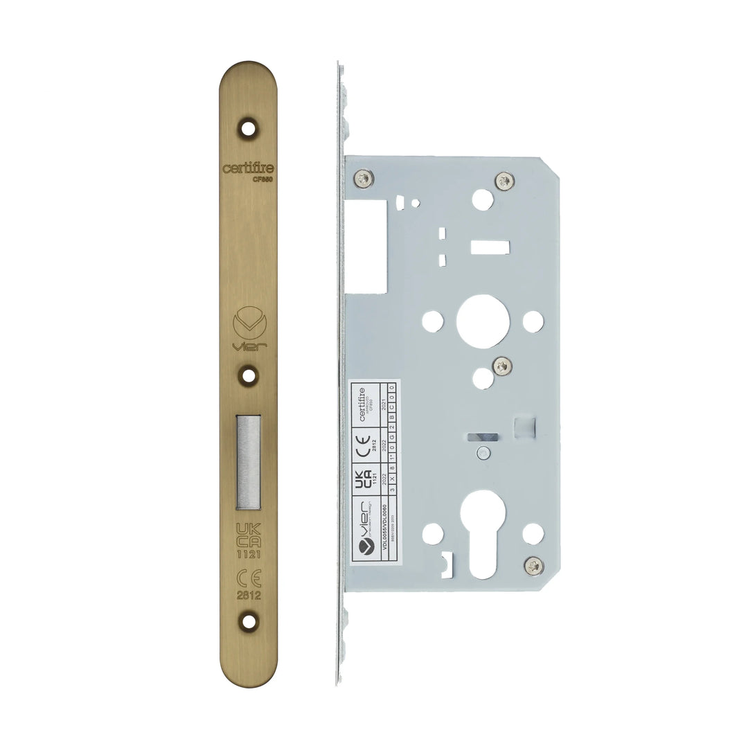 Zoo Hardware European DIN Radius Cylinder Deadlock - 2 Piece - 55mm