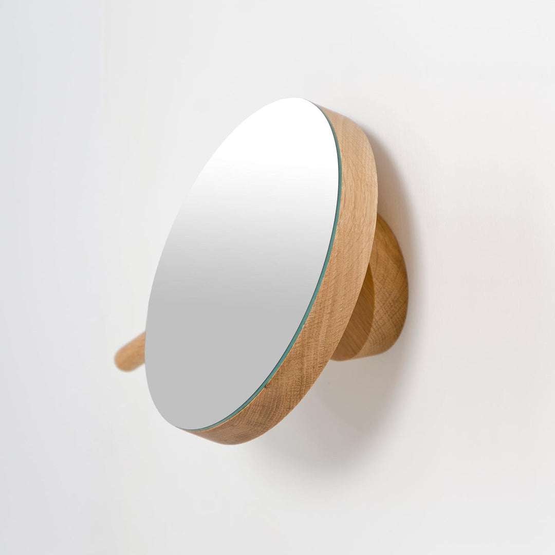 WIREWORKS 66021 Oak Slimline Wall-Mounted Magnifying Mirror