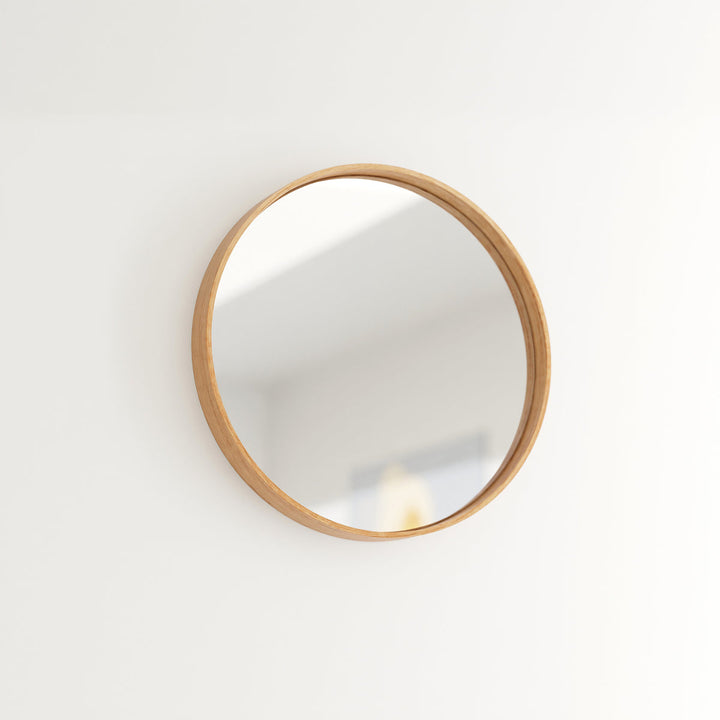 WIREWORKS 30030 Oak Glance Round Wall Mirror
