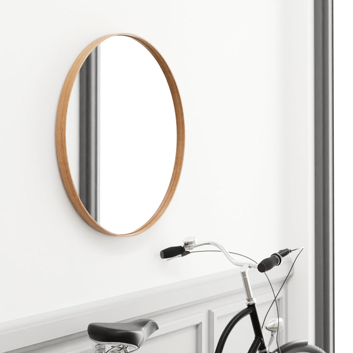 WIREWORKS 30031 Oak Glance Round Wall Mirror