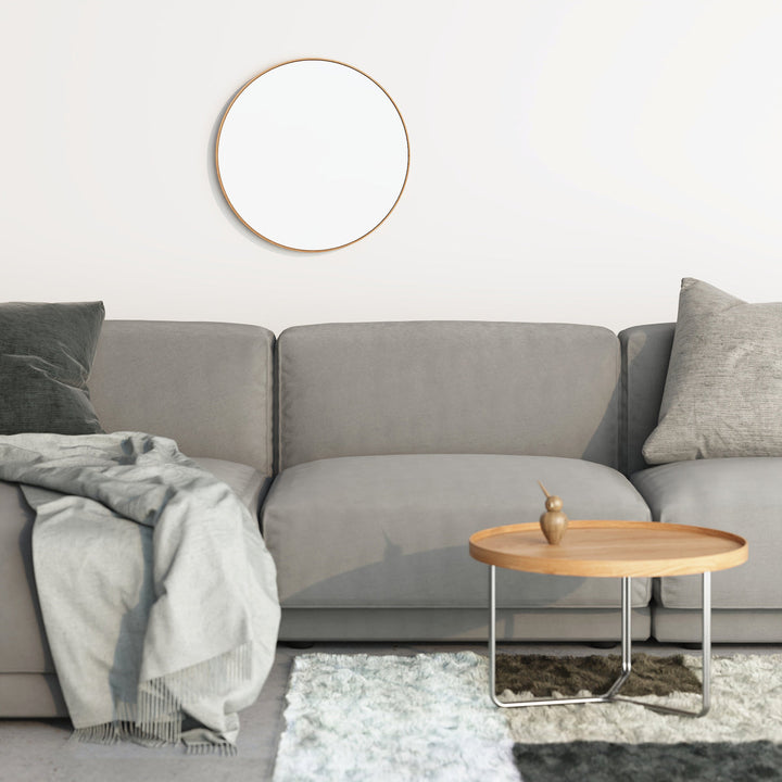 WIREWORKS 30034 Oak Glance Round Wall Mirror